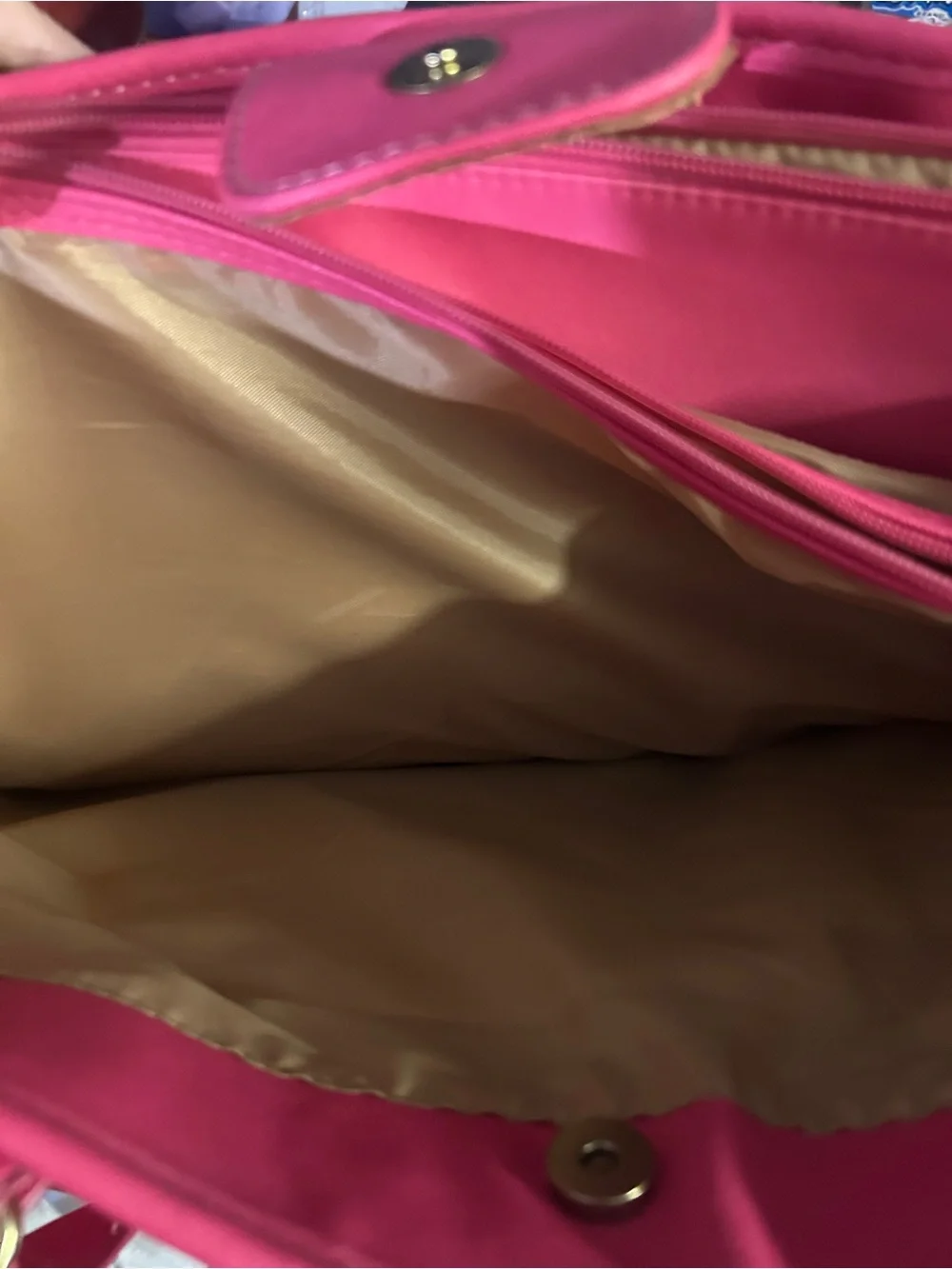 croft & barrow Hot Pink Tote Bag with Gold Hardware